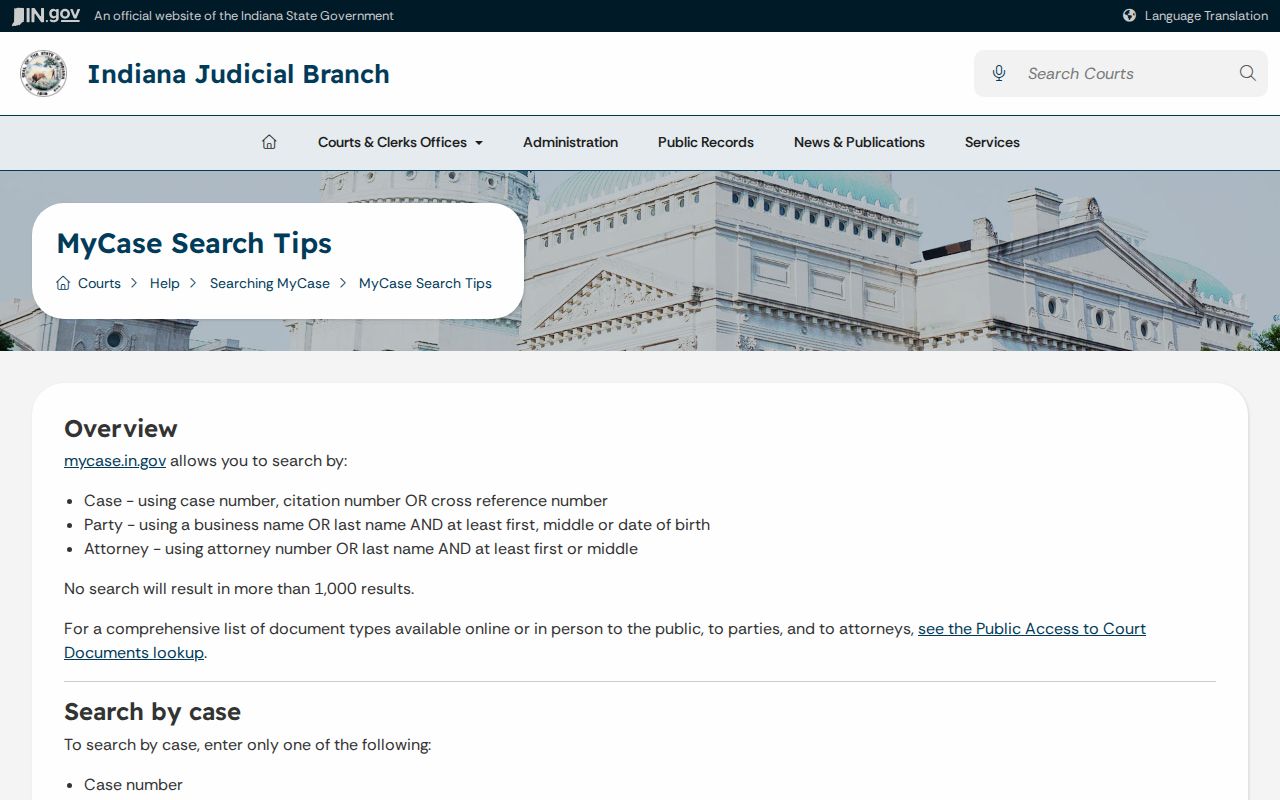 Lawrence County warrant record search tips from Indiana MyCase